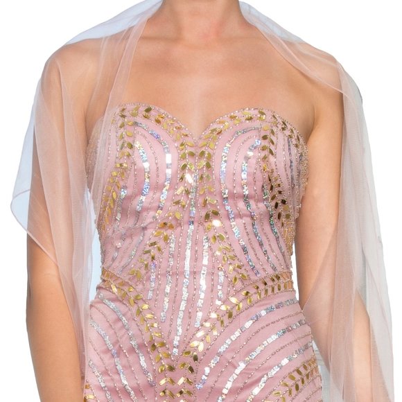 Sequined Sweetheart Strapless Prom Dress GSGL2089 - Picture 3 of 9
